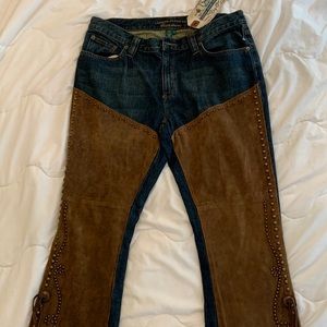 Vintage Ralph Lauren Suede Western Jeans